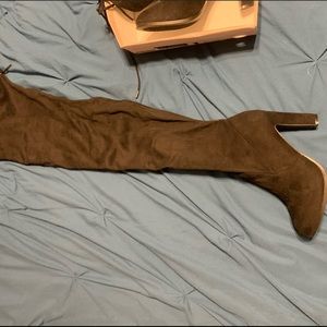 Over the knee high heel boots